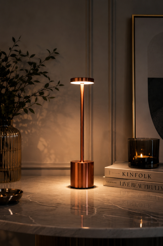 Rose Gold Egret Lamp