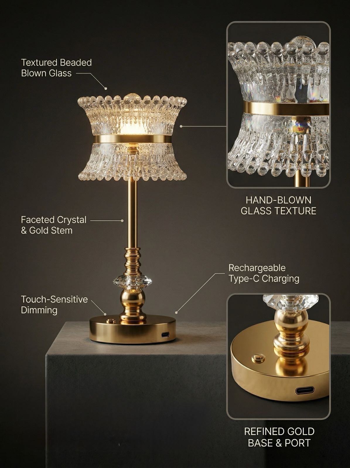 Gold Coatl Lamp