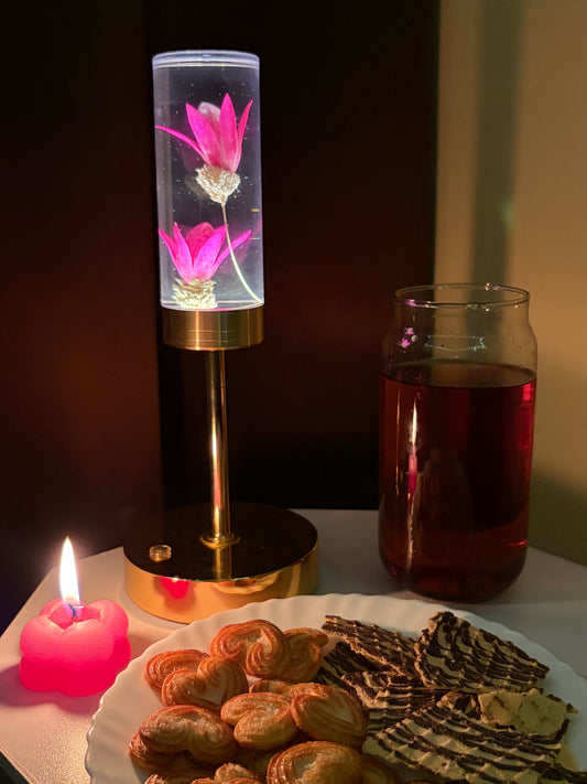 Gold And Pink Phoenix Lamp
