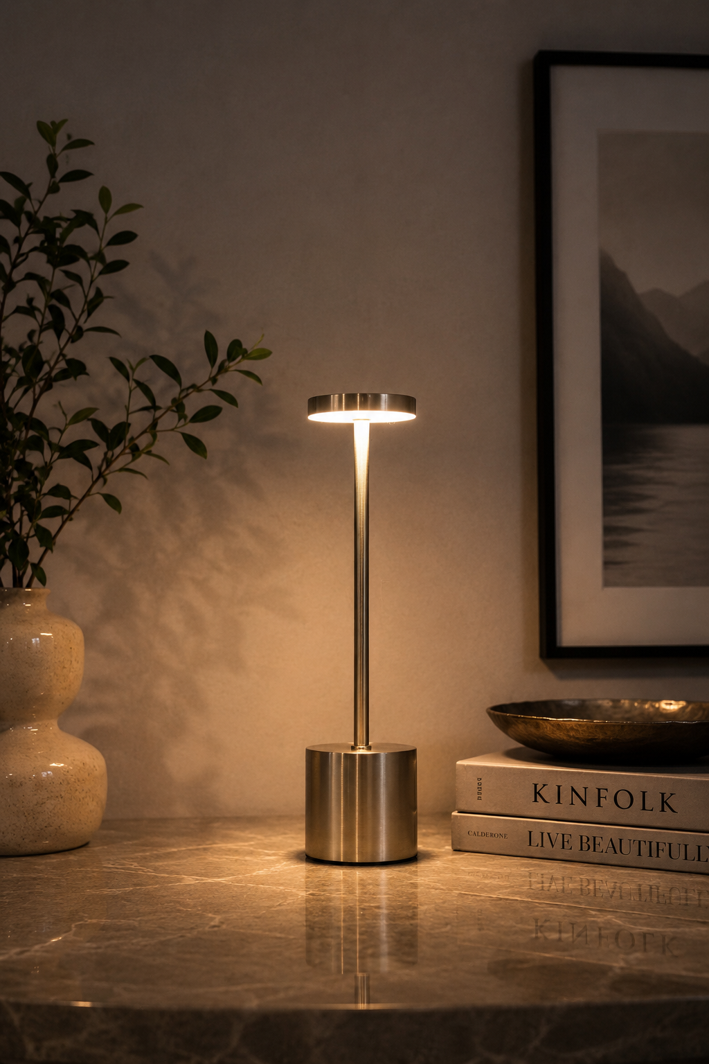 Silver Egret Lamp