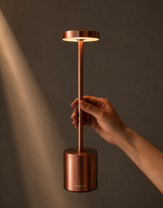 Rose Gold Egret Lamp