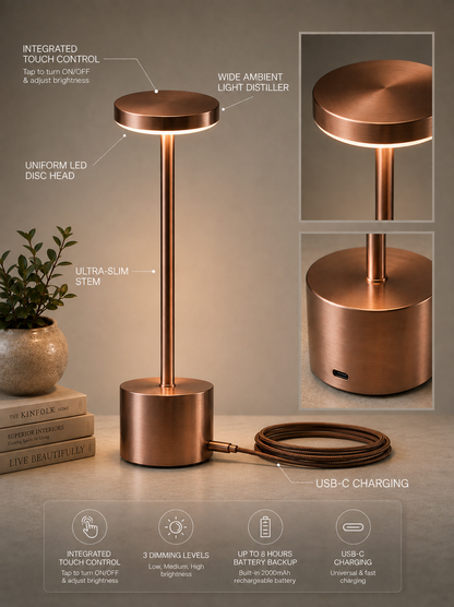 Rose Gold Egret Lamp