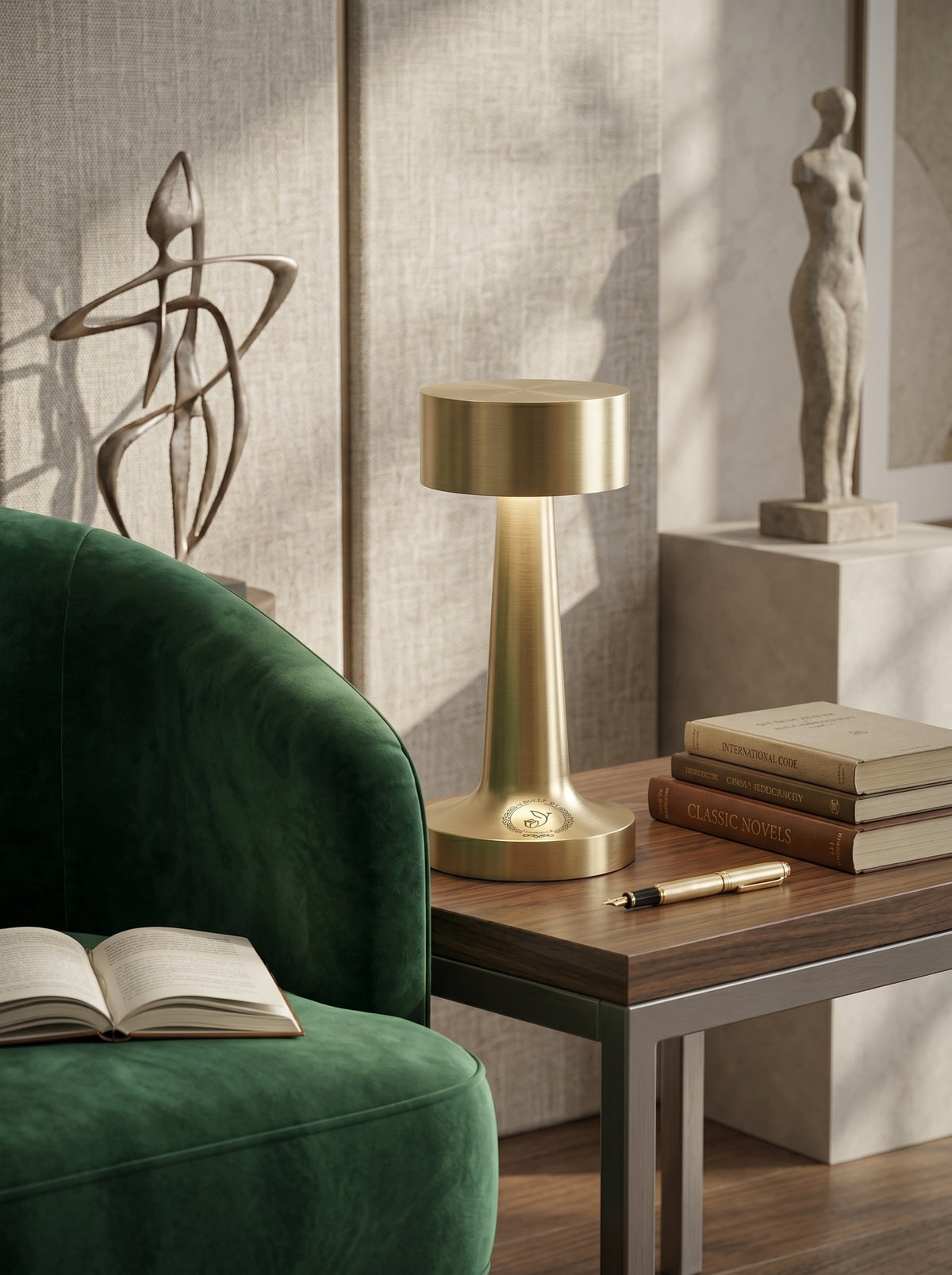 Gold Puffin Lamp