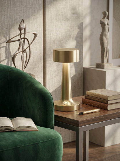 Gold Puffin Lamp