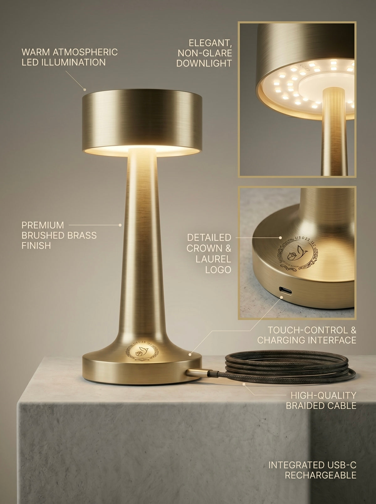 Gold Puffin Lamp