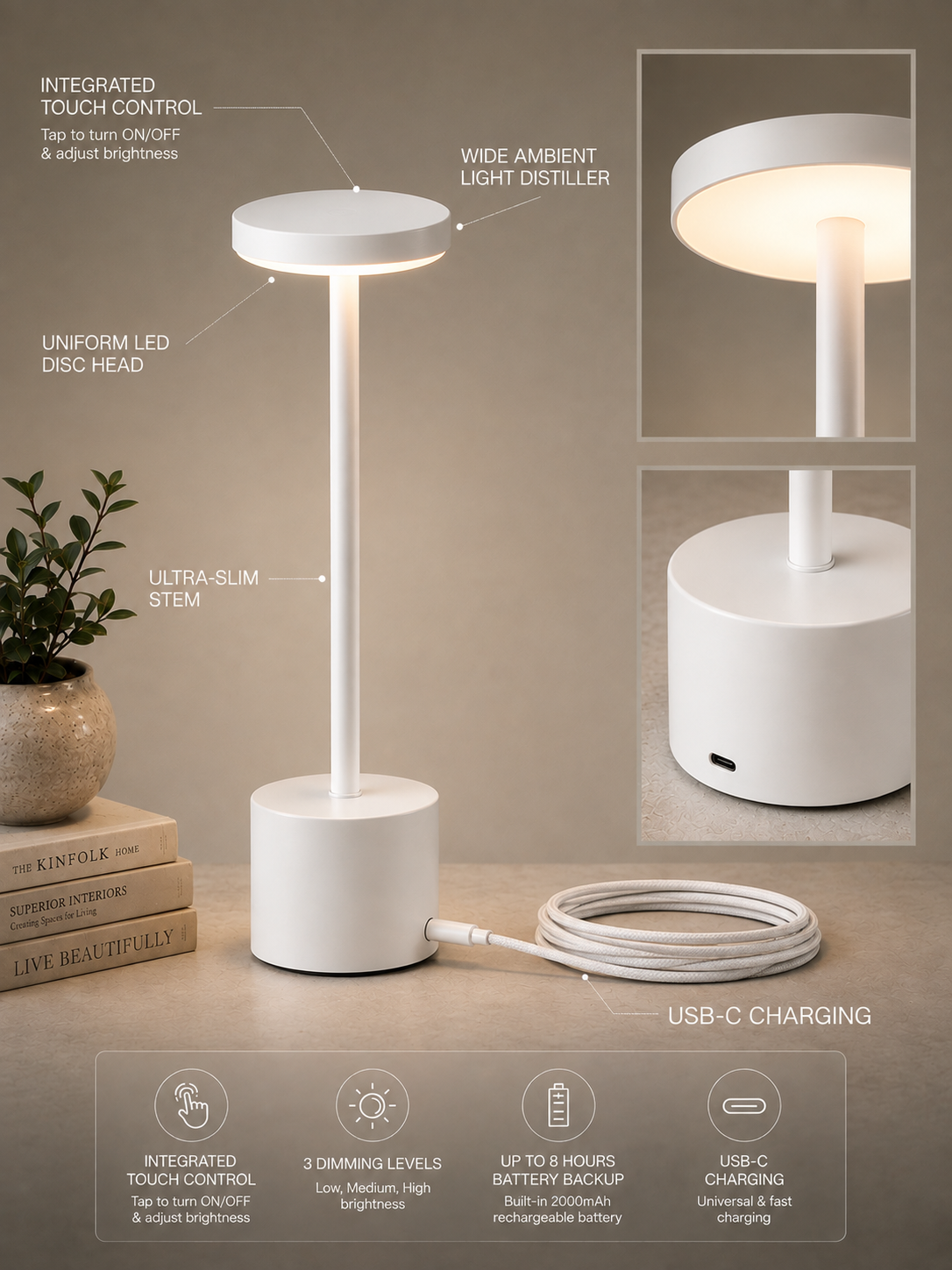 White Egret Lamp