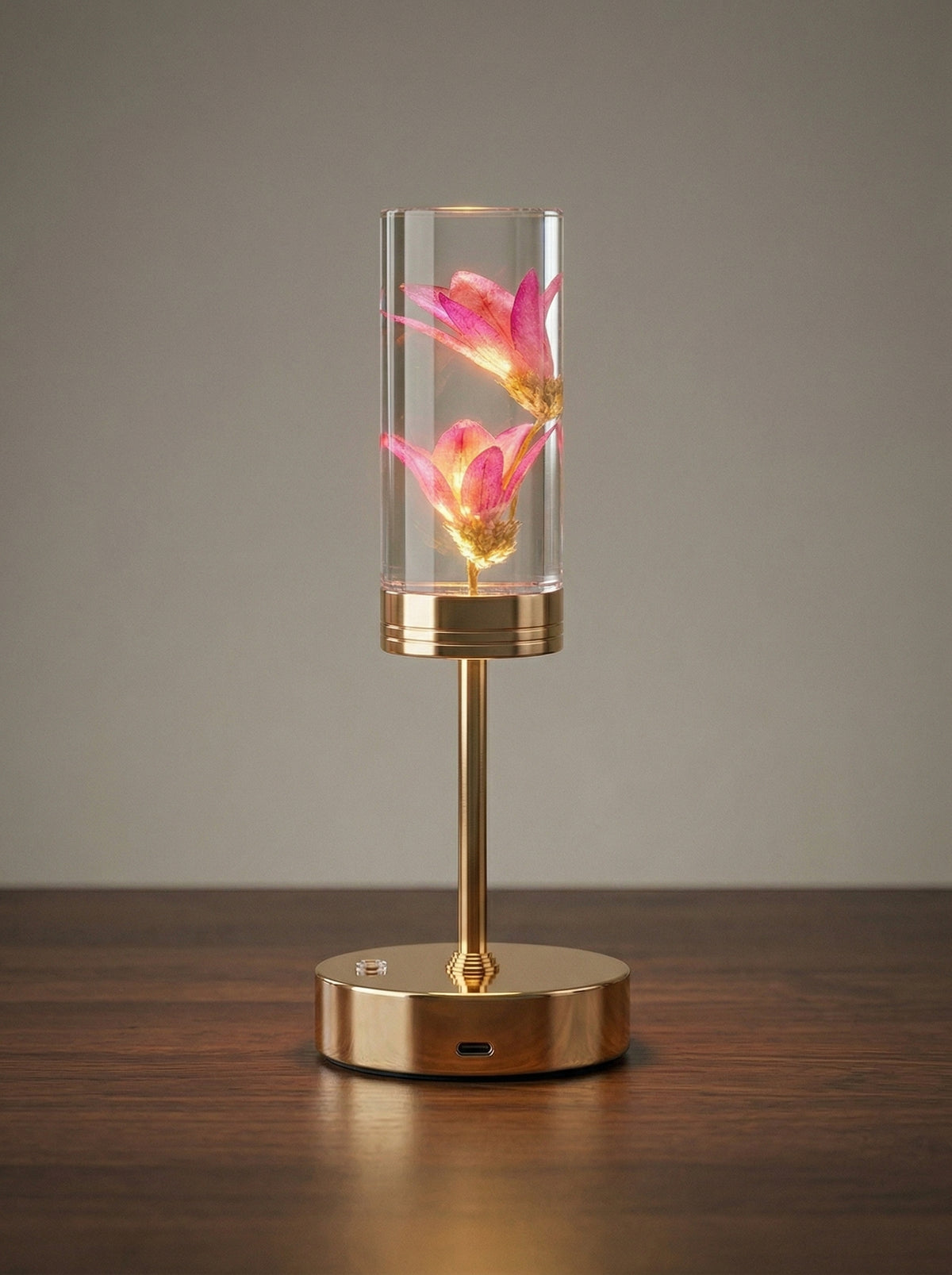 Gold And Pink Phoenix Lamp