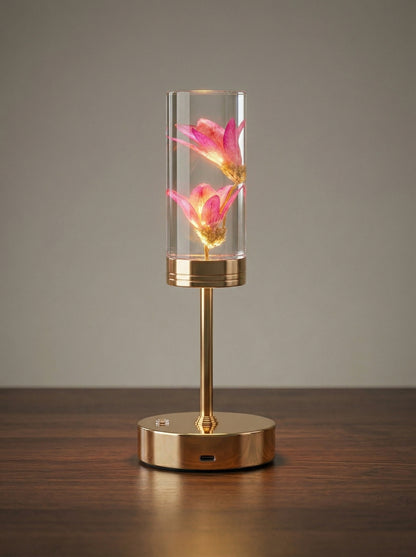 Gold And Pink Phoenix Lamp