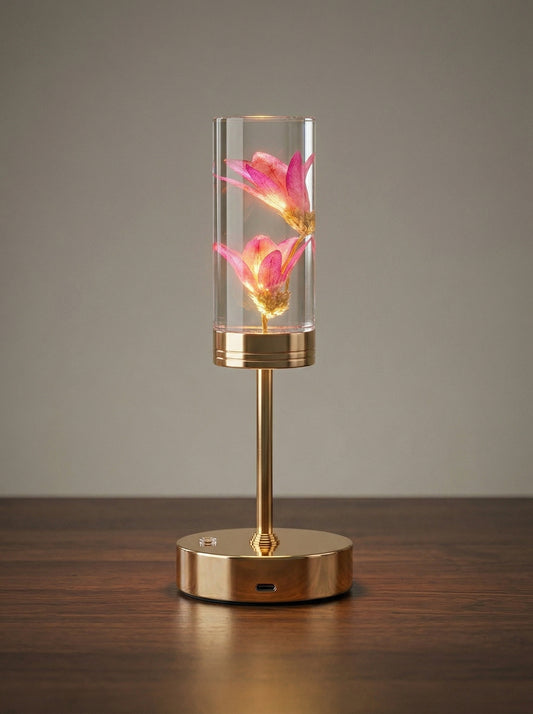 Gold And Pink Phoenix Lamp