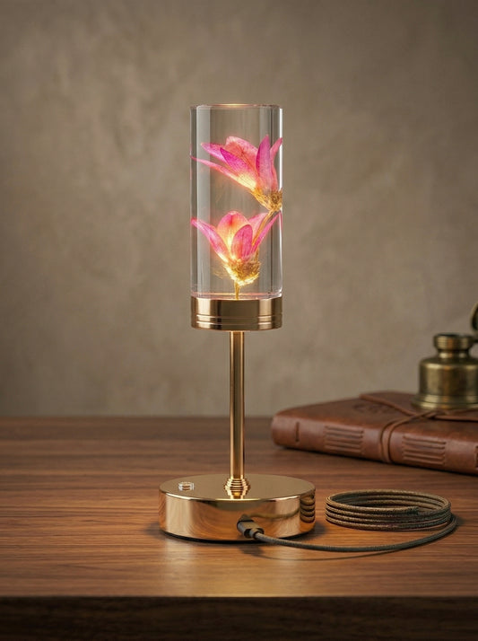 Gold And Pink Phoenix Lamp