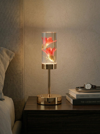 Gold And Red Phoenix Lamp