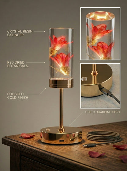 Gold And Red Phoenix Lamp