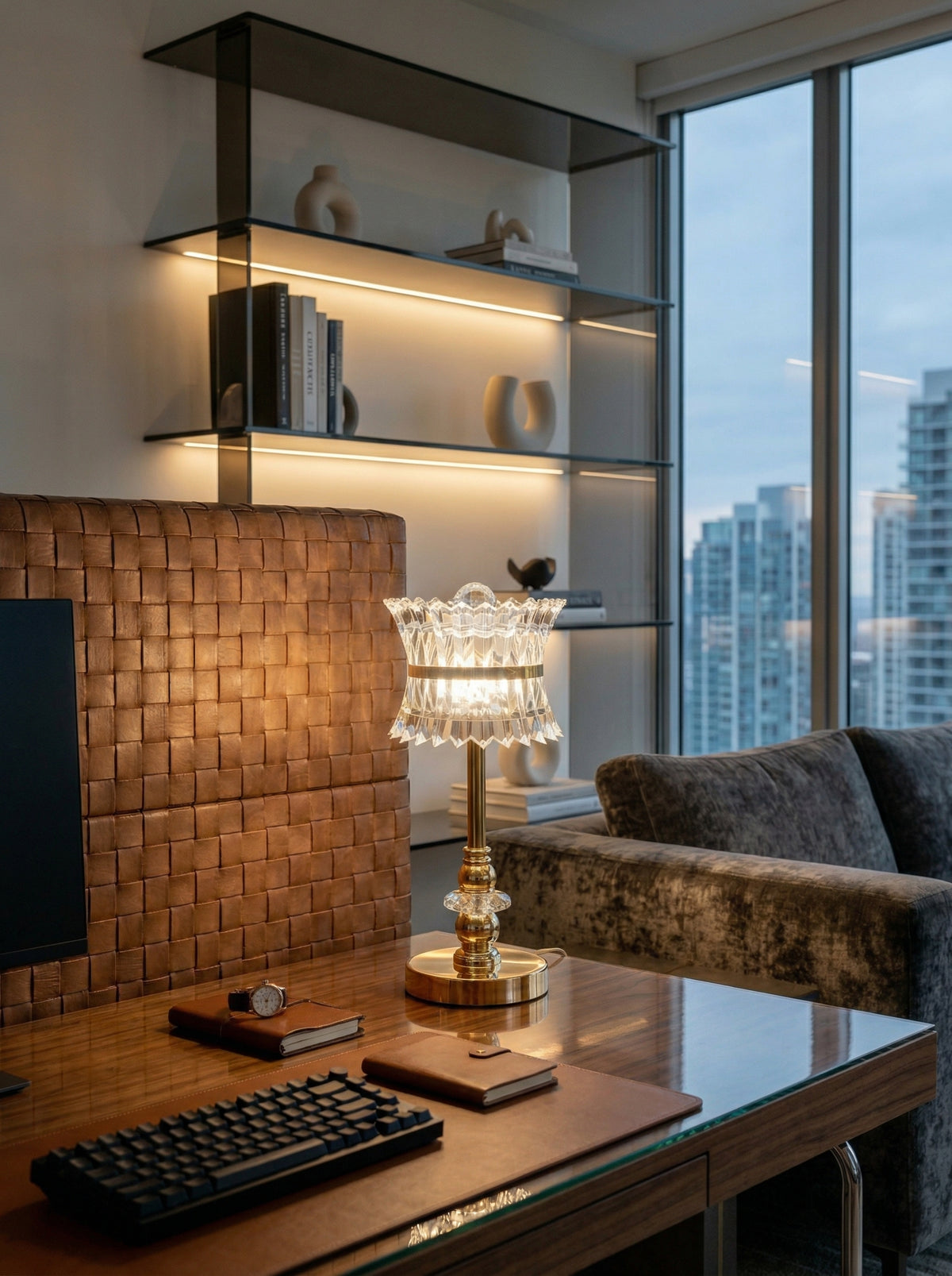 Gold Quetzal Lamp